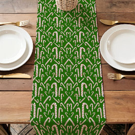 Vakantie seizoen Artistic Candy Cane-Green Korte Tafelloper