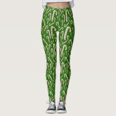 Vakantie seizoen Artistic Candy Cane-Green Leggings (Voorkant)