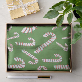 Vakantie seizoen Artistic Candy Cane-Green Tissuepapier