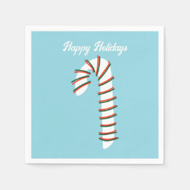 Vakantie Seizoen Artistieke Candy Cane Groeten Servet