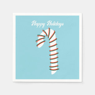 Vakantie Seizoen Artistieke Candy Cane Groeten Servet