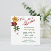 Vakantie Seizoen Bloem Swirl Kerstfeest Kaart (Staand voorkant)