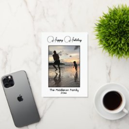 Vakantie Seizoen Familiefoto Elegante Groet Folie Feestdagenkaart