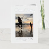 Vakantie Seizoen Familiefoto Elegante Groet Folie Feestdagenkaart (Voorkant)