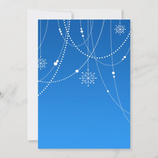Vakantie Seizoen Feest Blauwe Uitnodiging (Achterkant)