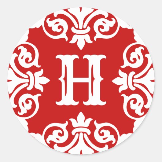 Vakantie seizoen monogram ronde sticker (Voorkant)