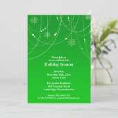 Vakantie Seizoen Party Groene uitnodiging (Staand voorkant)