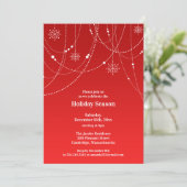 Vakantie Seizoen Party Rode uitnodiging (Staand voorkant)