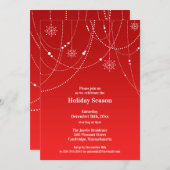 Vakantie Seizoen Party Rode uitnodiging (Voorkant / Achterkant)