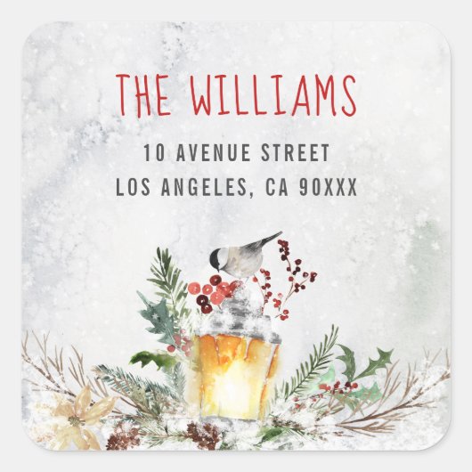 Vakantie seizoen retour adres sticker (Voorkant)