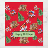 Vakantie seizoen rood wijn etiket (Enkel label)