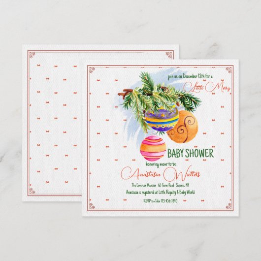 Vakantie Seizoen Square uitnodiging (Voorkant / Achterkant)