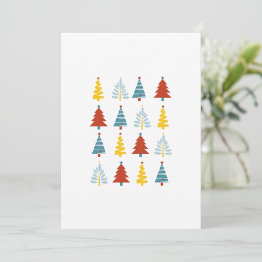 Vakantie Seizoen, Vrolijk Kerstfeest, Kerstboom Feestdagenkaart (Staand voorkant)