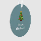 Vakantie Seizoen, Vrolijk Kerstfeest, Kerstboom Ornament (voorkant)