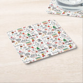 Vakantie servetten - Feestelijke kerst Gezegden Kartonnen Onderzetters (Schuin)