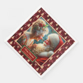 Vakantie servetten Kerstbomen Rood Goud Groen (Hoek)