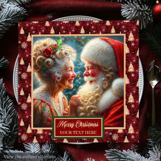 Vakantie servetten Kerstbomen Rood Goud Groen