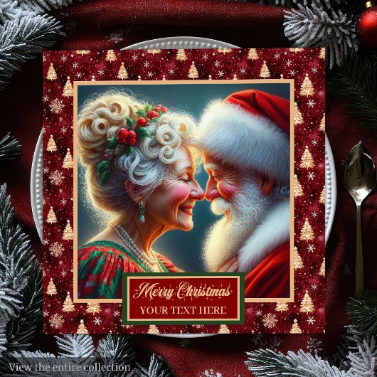 Vakantie servetten Rood Goud Groen Kerst Design