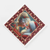 Vakantie servetten Rood Goud Groen Kerst Design (Hoek)