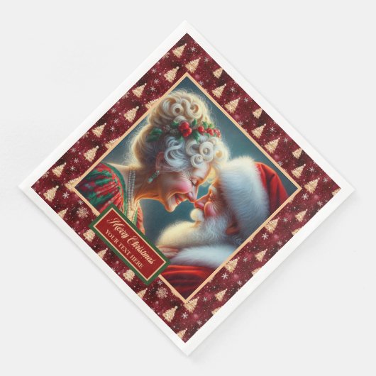 Vakantie servetten Rood Goud Groen Kerst Design (Hoek)