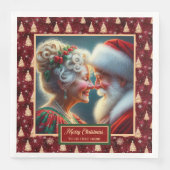 Vakantie servetten Rood Goud Groen Kerst Design (Voorkant)