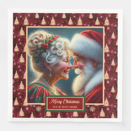 Vakantie servetten Rood Goud Groen Kerst Design (Voorkant)