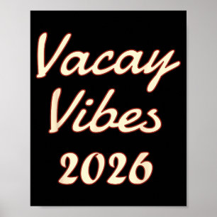 Vakantie Sfeer 2026 Strand Zomer Illustratie Poster