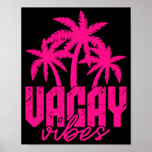 Vakantie sfeer palmbomen retro vintage strand zome poster