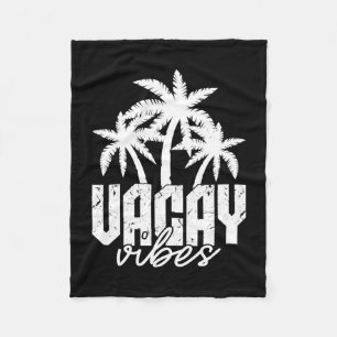 Vakantie sfeer palmboom retro vintage strand zomer fleece deken