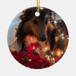 Vakantie sheltie keramisch ornament
