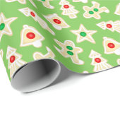 Vakantie Shortbread Cookies Groene Kerstmis Cadeaupapier (Rol Hoek)