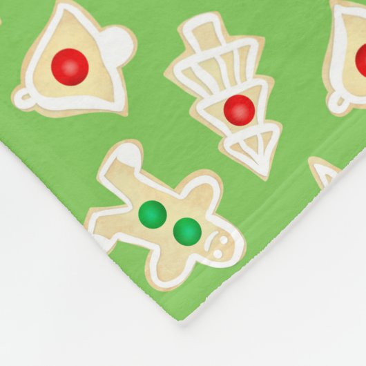 Vakantie Shortbread Cookies Groene Kerstmis Fleece Deken (Hoek)