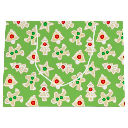 Vakantie Shortbread Cookies Groene Kerstmis Groot Cadeauzakje (Voorkant)