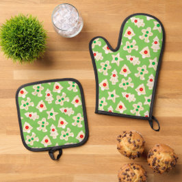 Vakantie Shortbread Cookies Groene Kerstmis Ovenwant & Pannenlap Set