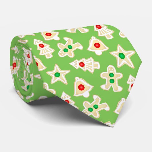 Vakantie Shortbread Cookies Groene Kerstmis Stropdas (Opgerold)