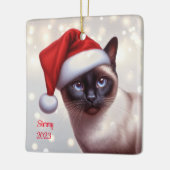 Vakantie Siamese Kat Kerstmis Keramisch Ornament (Links)