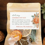 Vakantie Simmer Pot Kits Stovetop Potpourri Label<br><div class="desc">Vakantie Simmer Pot Kits Stovetop Potpourri Label Stickers</div>