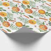 Vakantie Sinaasappels & Kaneel Cadeaupapier (Hoek)