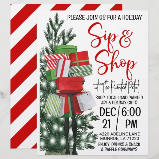 Vakantie Sip en Shop Flyer Briefhoofd (Voorkant / Achterkant)