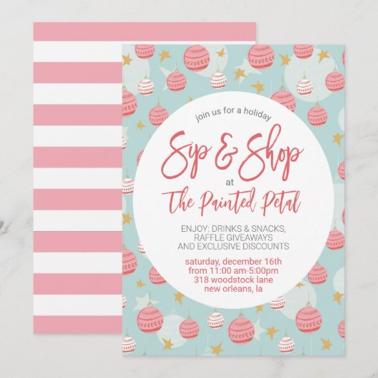 Vakantie Sip en Shop Kaart (Voorkant / Achterkant)