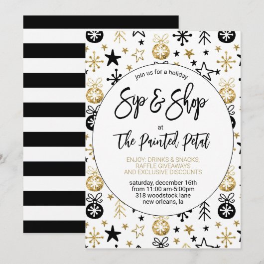 Vakantie Sip en Shop Kaart (Voorkant / Achterkant)