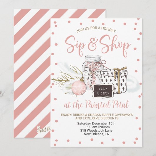 Vakantie Sip en Shop Kaart (Voorkant / Achterkant)