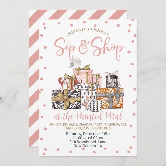 Vakantie Sip en Shop Kaart (Voorkant / Achterkant)