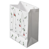 Vakantie Skiën Rode Skilift Illustratie Medium Cadeauzakje (Voorkant Gekanteld)