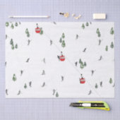 Vakantie Skiën Rode Skilift Illustratie Tissuepapier (Craft)