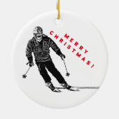 Vakantie skiër - Downhill skiën Keramisch Ornament (Achterkant)