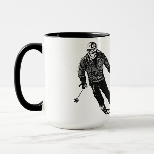 Vakantie skiër - Downhill skiën Mok (Links)