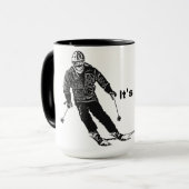 Vakantie skiër - Downhill skiën Mok (Voorkant links)