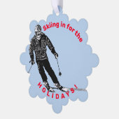 Vakantie skiër - Downhill skiën Ornament Kaart (Links)