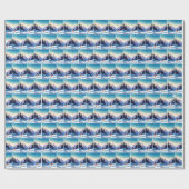 Vakantie skiër op de berg cadeaupapier (Vlak)